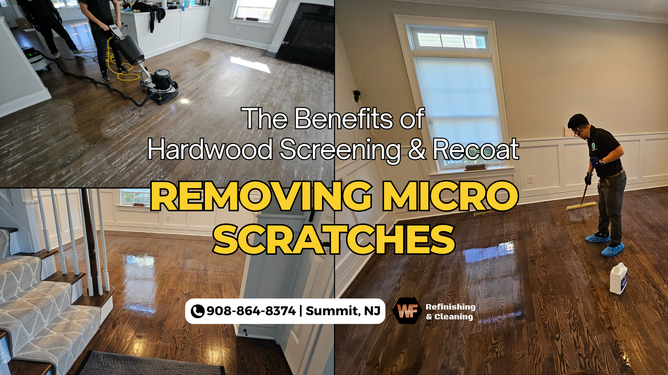 Hardwood Floor Screening & Recoat Removing Micro Scratches - Summit NJ