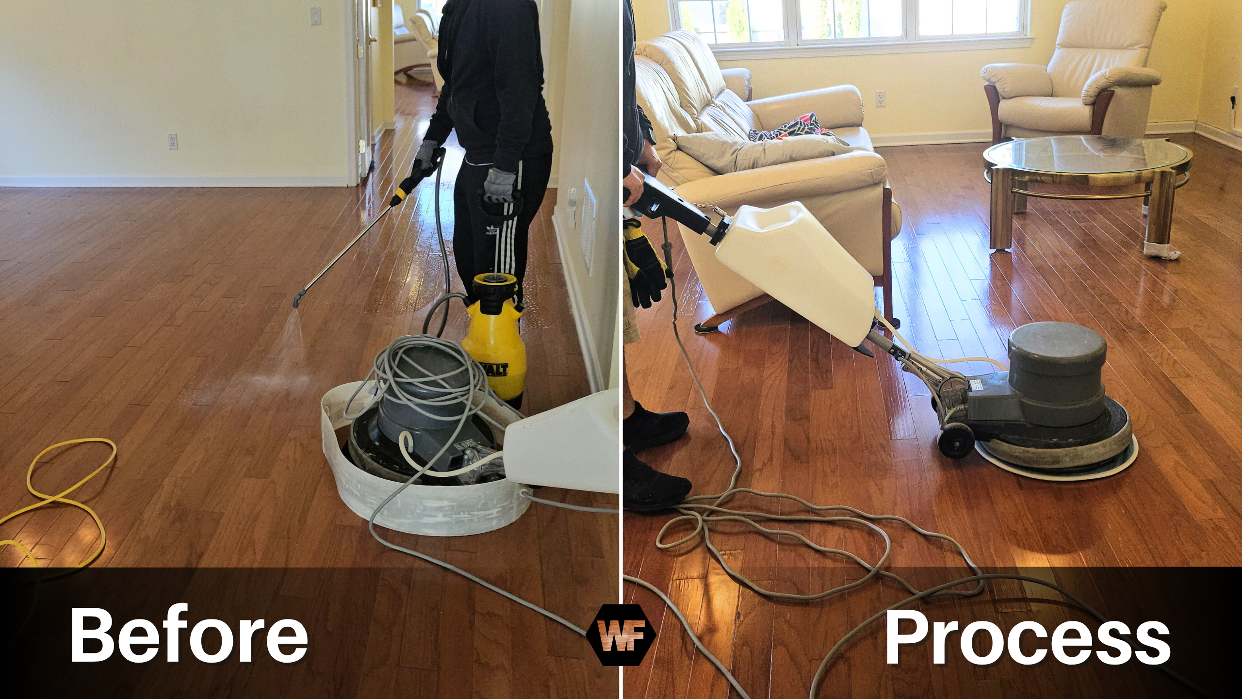 before and after preparing homes for sale hardwood floors